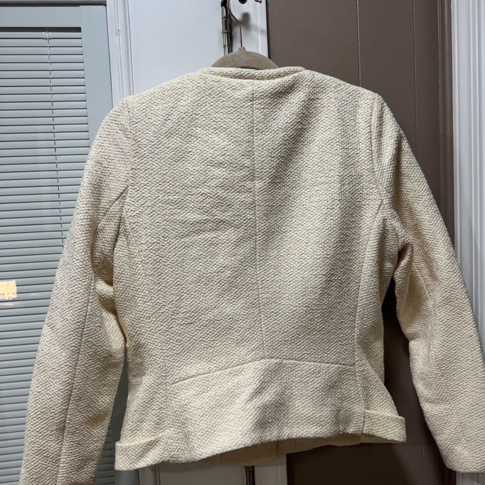 H&M Cream Textured Women's Blazer